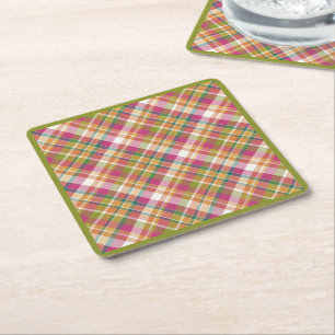 Dessous-de-verre Carré En Papier Tartan Vintage rétro Tartan Carré Motif