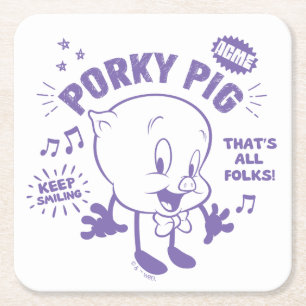 Dessous-de-verre Carré En Papier Tasty Retro Porky Pig