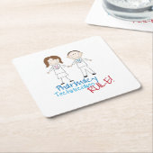 Dessous-de-verre Carré En Papier Techniciens en pharmacie (Incliné)