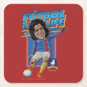 Dessous-de-verre Carré En Papier Ted Lasso | Dani Rojas Bobblehad (Devant)