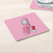 Dessous-de-verre Carré En Papier Téléphone portable (Incliné)