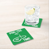 Dessous-de-verre Carré En Papier Temps partiel blanc (En situation)