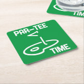 Dessous-de-verre Carré En Papier Temps partiel blanc (Incliné)