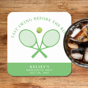 Dessous-de-verre Carré En Papier Tennis Bachelorette Dernière swing avant l'anneau