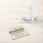 Dessous-de-verre Carré En Papier Tente Canvas Camping Bar Mitzvah Personnalisé (En situation)