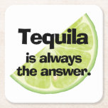 Dessous-de-verre Carré En Papier Tequila est toujours la réponse et la chaux<br><div class="desc">Une tranche de chaux et les mots Tequila est toujours la réponse sont imprimés sur ces dessous de verre en papier. Un cadeau amusant pour la Fête des pères, la fête de célibataire ou de bachelorette, un cadeau pour le ménage, un cadeau pour le bar, un cadeau pour le stock,...</div>