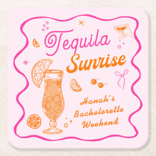 Dessous-de-verre Carré En Papier Tequila Sunrise Bachelorette