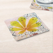 Dessous-de-verre Carré En Papier Terrazzo et Botanique (Incliné)