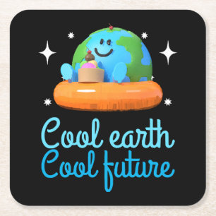 Dessous-de-verre Carré En Papier Terre cool, avenir Cool - Terre
