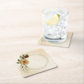 Dessous-de-verre Carré En Papier terre cuite rustique verdure fleurie (En situation)