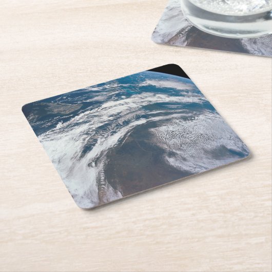 Dessous-de-verre Carré En Papier Terre De L'Appareil Spacecraft Apollo 12. (Incliné)