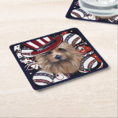 DESSOUS-DE-VERRE CARRÉ EN PAPIER TERRIER AUSTRALIEN (Incliné)