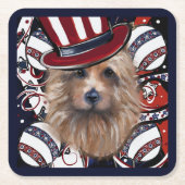 DESSOUS-DE-VERRE CARRÉ EN PAPIER TERRIER AUSTRALIEN (Devant)