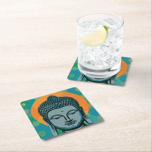 Dessous-de-verre Carré En Papier Tête de bouddha zen