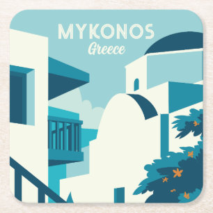 Dessous-de-verre Carré En Papier Texte personnalisé Grèce