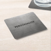 Dessous-de-verre Carré En Papier Texture balayée en métal (Incliné)