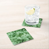 Dessous-de-verre Carré En Papier Texture de marbre vert (En situation)