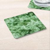 Dessous-de-verre Carré En Papier Texture de marbre vert (Incliné)