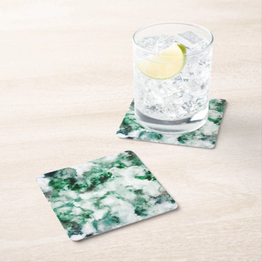 Dessous-de-verre Carré En Papier Texture marbrée de quartz (En situation)