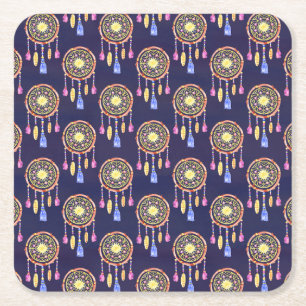 Dessous-de-verre Carré En Papier Texture sans couture à l'aquarelle de plumes de ca