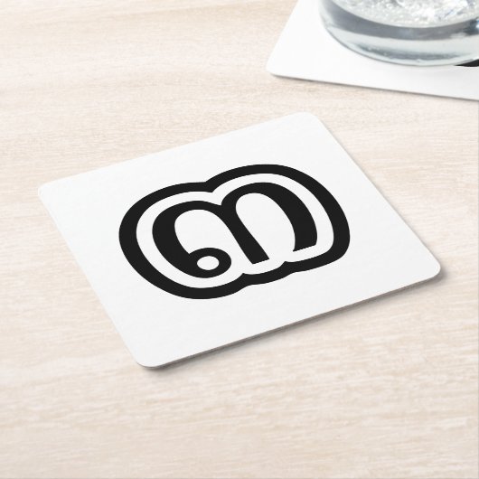 Dessous-de-verre Carré En Papier Thaïlande Numéro 3 / Trois / ๓ (Sam) Script thaïla (Incliné)