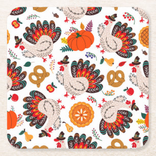 Dessous-de-verre Carré En Papier Thanksgiving Meme   Thanksgiving Est Le Repas