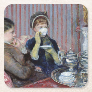 Dessous-de-verre Carré En Papier Thé de l'après-midi, Mary Cassatt