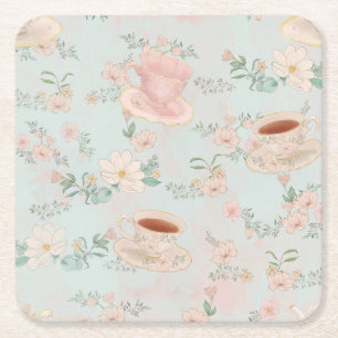 Dessous-de-verre Carré En Papier Thé Party Shabby Chic