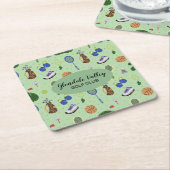 Dessous-de-verre Carré En Papier Thème de golf customisé (Incliné)