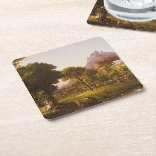 Dessous-de-verre Carré En Papier Thomas Cole Dream d'Arcadia (Incliné)