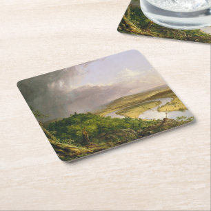 Dessous-de-verre Carré En Papier Thomas Cole Le Bœuf courbe La rivière Connecticut 