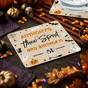 Dessous-de-verre Carré En Papier Three Spirit ! Anniversaire Halloween 3 ans