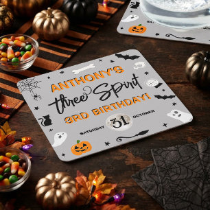 Dessous-de-verre Carré En Papier Three Spirit ! Anniversaire Halloween 3 ans