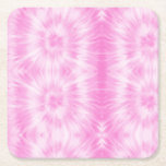 Dessous-de-verre Carré En Papier Tiedye rose spirale hippie teint<br><div class="desc">Motif de teinture pastel couleur rose et blanc. Motif en papier Dessous de verre de conception en spirale rose shibori</div>