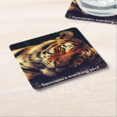 Dessous-de-verre Carré En Papier Tiger vous regarde (Incliné)