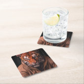 Dessous-de-verre Carré En Papier Tigre (En situation)