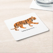 Dessous-de-verre Carré En Papier Tigre (Incliné)