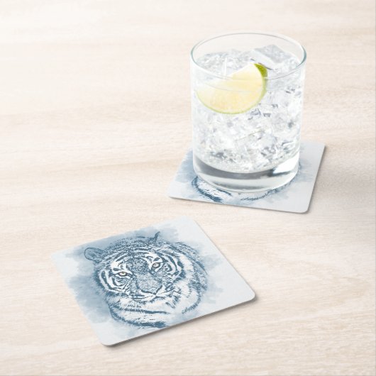 Dessous-de-verre Carré En Papier tigre (En situation)