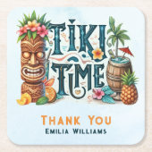 Dessous-de-verre Carré En Papier TIKI Party personnalisé (Devant)