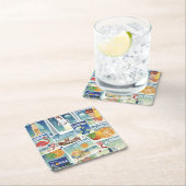 Dessous-de-verre Carré En Papier Timbres de la Floride (En situation)