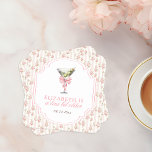 Dessous-de-verre Carré En Papier 'Tini Bit Ancien Martini Coquette Anniversaire<br><div class="desc">Cette invitation sophistiquée et agréable présente un joli design floral rose et blanc, idéal pour un rendez-vous d'anniversaire raffiné. L'ajout d'un martini avec un arc apporte une touche d'élégance et crée une atmosphère chic pour l'événement. L'expression "Tini bit older" suggère un thème ludique et flirtant, indiquant que cette invitation est...</div>