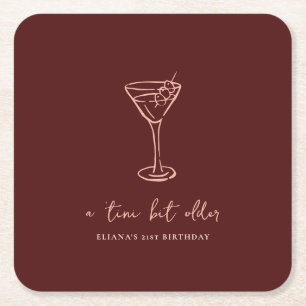 Dessous-de-verre Carré En Papier Tini Bit Ancienne fête d'anniversaire personnalisé