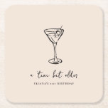 Dessous-de-verre Carré En Papier Tini Bit Ancienne fête d'anniversaire personnalisé<br><div class="desc">Ajoutez une touche élégante à votre fête grâce à ces dessous de verre personnalisés en papier, dotés d'un design minimaliste en martini dessiné à la main. Parfait pour une fête d'anniversaire "Tini Bit Older", ils peuvent être customisés avec votre choix de texte, de couleurs et de polices pour correspondre à...</div>