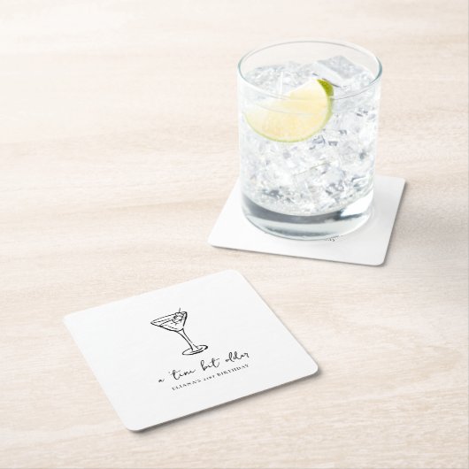 Dessous-de-verre Carré En Papier Tini Bit Ancienne fête d'anniversaire personnalisé (En situation)