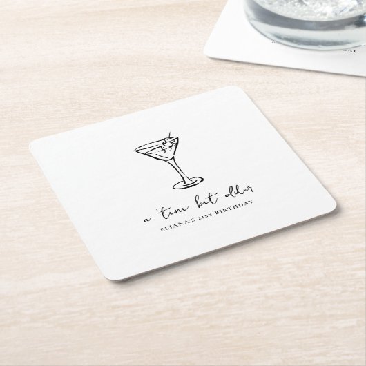 Dessous-de-verre Carré En Papier Tini Bit Ancienne fête d'anniversaire personnalisé (Incliné)