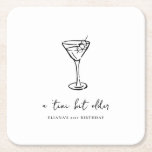 Dessous-de-verre Carré En Papier Tini Bit Ancienne fête d'anniversaire personnalisé<br><div class="desc">Ajoutez une touche élégante à votre fête grâce à ces dessous de verre personnalisés en papier, dotés d'un design minimaliste en martini dessiné à la main. Parfait pour une fête d'anniversaire "Tini Bit Older", ils peuvent être customisés avec votre choix de texte, de couleurs et de polices pour correspondre à...</div>