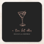 Dessous-de-verre Carré En Papier Tini Bit Ancienne fête d'anniversaire personnalisé<br><div class="desc">Ajoutez une touche élégante à votre fête grâce à ces dessous de verre personnalisés en papier, dotés d'un design minimaliste en martini dessiné à la main. Parfait pour une fête d'anniversaire "Tini Bit Older", ils peuvent être customisés avec votre choix de texte, de couleurs et de polices pour correspondre à...</div>