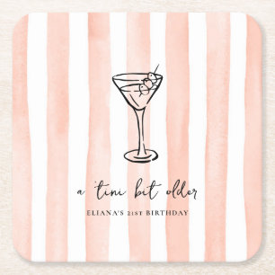 Dessous-de-verre Carré En Papier Tini Bit Ancienne fête d'anniversaire personnalisé