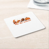 Dessous-de-verre Carré En Papier Tis The Season Fall Gnome Football Design (Incliné)