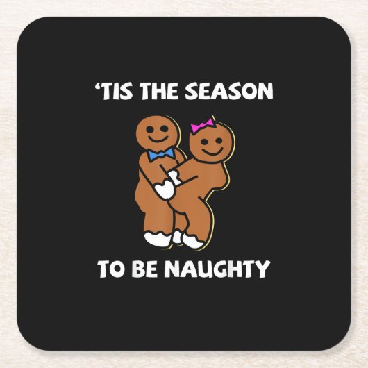 Dessous-de-verre Carré En Papier Tis The Season To Naughty Gingerbread Couple Chris (Devant)